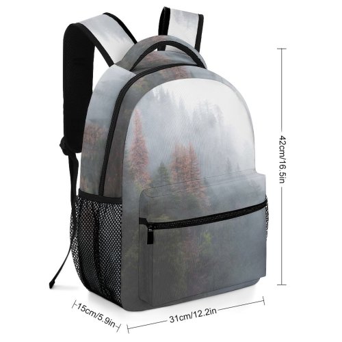 yanfind Children's Backpack Fog Mist Grey Cloud Tree Outdoors Forest Fall California  Unsplash PNW Preschool Nursery Travel Bag