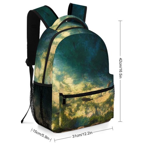 yanfind Children's Backpack Fish Ocean Outdoors Sea Reef  Aquatic Coral Plant Fall Calm Ripples Preschool Nursery Travel Bag