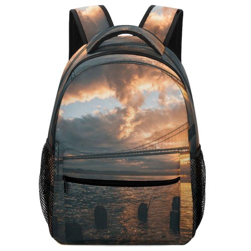 yanfind Children's Backpack Bay Golden City Gate Francisco Connection Sunset  Traffic Evening  Suspension Preschool Nursery Travel Bag