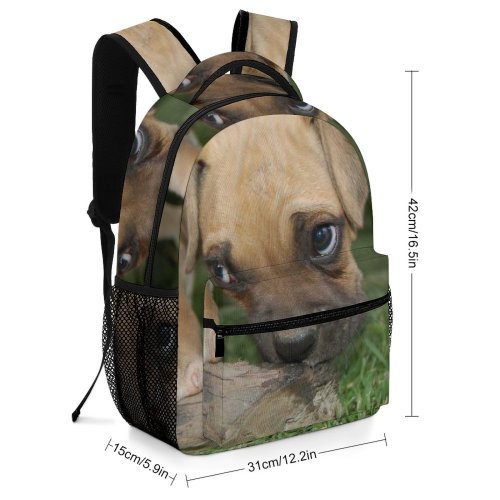 yanfind Children's Backpack Dogs Puppies Closeups Dog Vertebrate Canidae Mouth Cur Carnivore Snout Puppy Grass Preschool Nursery Travel Bag