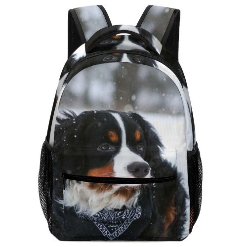 yanfind Children's Backpack Dog Winter Snow Pet Outdoors Storm Blizzard Spaniel Cocker Scarf Tree Woodland Preschool Nursery Travel Bag