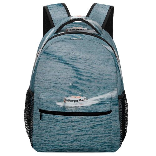 yanfind Children's Backpack Above From Boat Transportation Sea Watercraft System Motorboat Ocean  Bird's Aerial Preschool Nursery Travel Bag