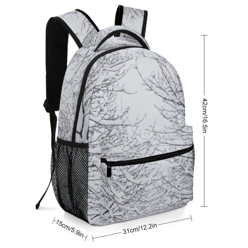 yanfind Children's Backpack Grey Snow Outdoors Winter Plant Tree  France  Frost Creative Commons Preschool Nursery Travel Bag