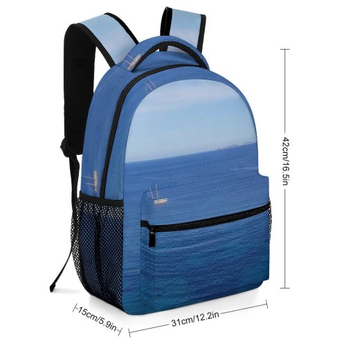 yanfind Children's Backpack Boat Transportation Vehicle Sailboat Poros Greece Outdoors Ocean Sea Yacht Preschool Nursery Travel Bag