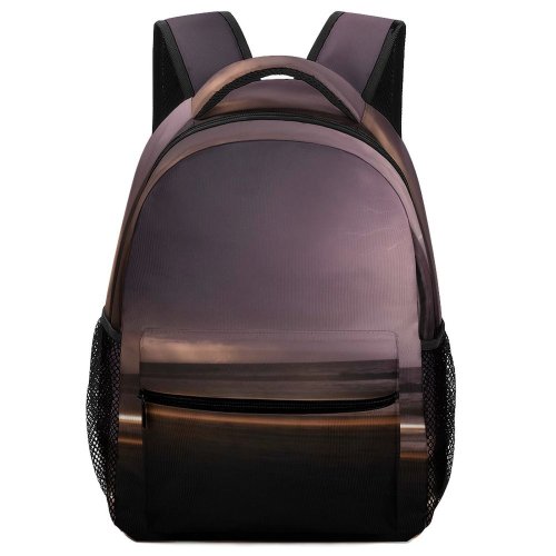 yanfind Children's Backpack Coast Moody Meterology Mood Horizon Sky Beach Night Love Explore Purple Preschool Nursery Travel Bag