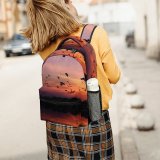 yanfind Children's Backpack Backlit Mirror Clouds Sunset Evening  Outdoors Scenic Flying Flock Lake Reflection Preschool Nursery Travel Bag