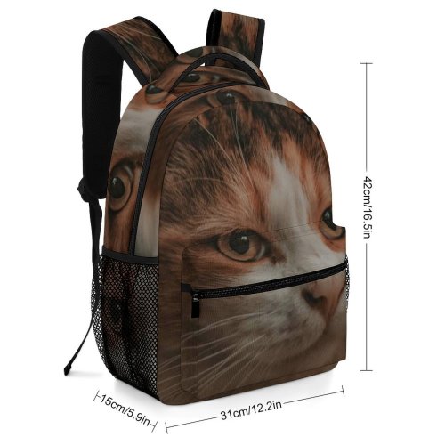 yanfind Children's Backpack Young Pet Funny Kitten Portrait Tabby Curiosity Cute Little Staring Cat Eye_ Preschool Nursery Travel Bag