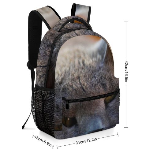 yanfind Children's Backpack Young Pet Funny Kitten Portrait Curiosity Cute Little Staring Sleep Cat Preschool Nursery Travel Bag