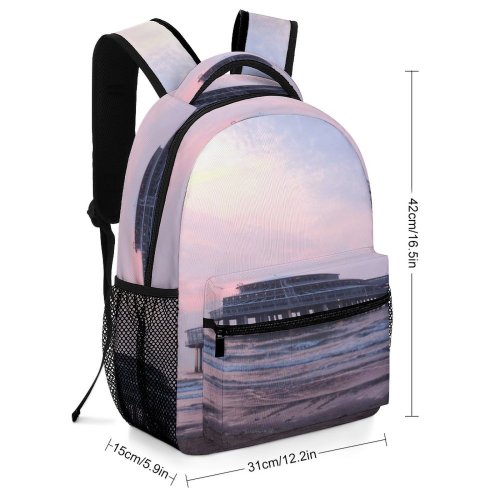 yanfind Children's Backpack Beach Sand Hollland Nederland Scheveningen Evening Quiet Chairs Lay Strips Remind Sky Preschool Nursery Travel Bag