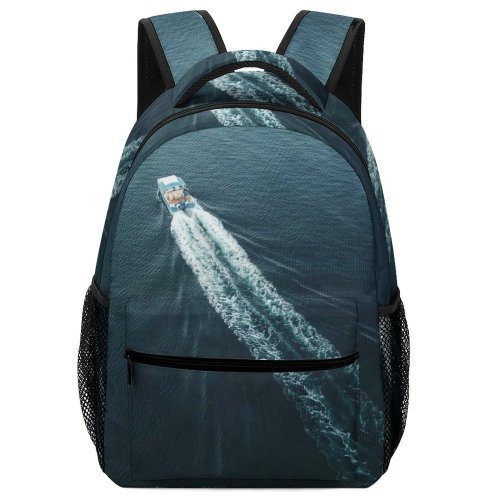 yanfind Children's Backpack Above From Boat Transportation Sea Watercraft System Ocean  Bird's Aerial Shot Preschool Nursery Travel Bag