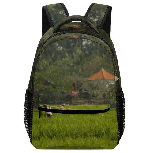 yanfind Children's Backpack Field Grassland Outdoors Countryside Paddy Bali Plant Vegetation Rural Land Ricefield Aircraft Preschool Nursery Travel Bag