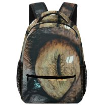 yanfind Children's Backpack Oval Pupil Blurred Daylight Colorful  Carnivore Eyelashes Pet  Light Preschool Nursery Travel Bag