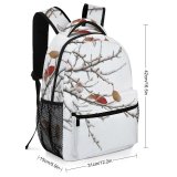 yanfind Children's Backpack Birds Robin Tree Frost  Snow Leaves Bare Winter Branches Stock Preschool Nursery Travel Bag