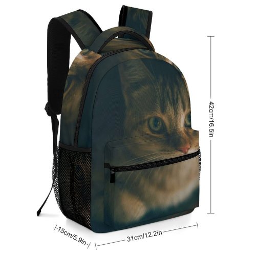 yanfind Children's Backpack Young Pet Kitten Portrait Cute Little Adorable Face Cat  Nose Fur Preschool Nursery Travel Bag