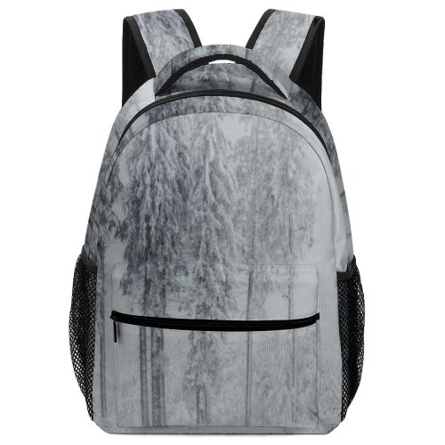 yanfind Children's Backpack Grey Outdoors Snow  Frost Winter Plant Tree Vegetation Land Skiing Ski Preschool Nursery Travel Bag