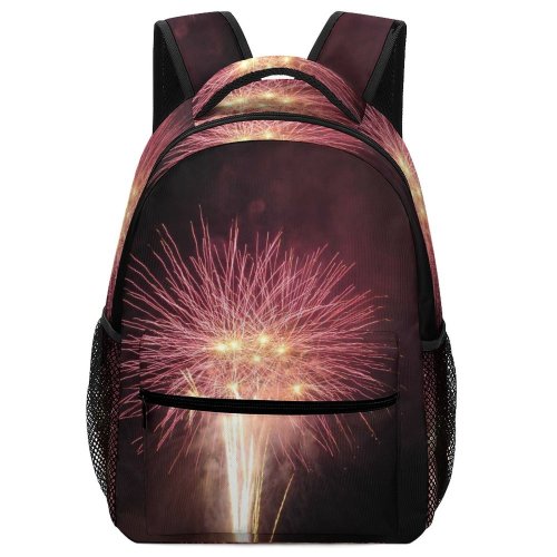 yanfind Children's Backpack Firework Fireworks Explosion Fourth July Flash Light Independence Pyrotechnics Fire Flames Year Preschool Nursery Travel Bag