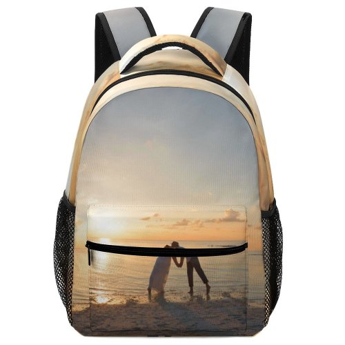yanfind Children's Backpack Backlit Sand Maldives Romance Surf Affair Sunset Kissing Evening Leisure Island Love Preschool Nursery Travel Bag