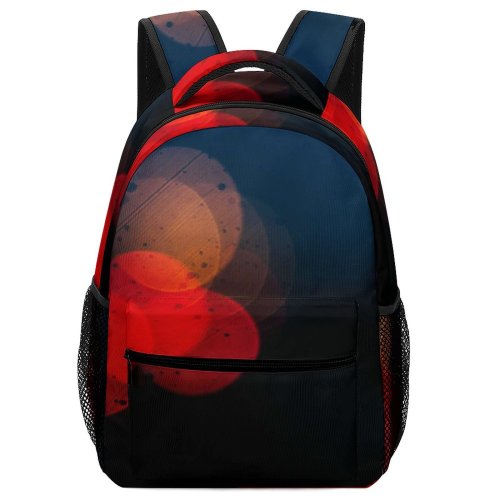 yanfind Children's Backpack  Bokeh Blurred Dark Glisten Round Lights Defocused Preschool Nursery Travel Bag