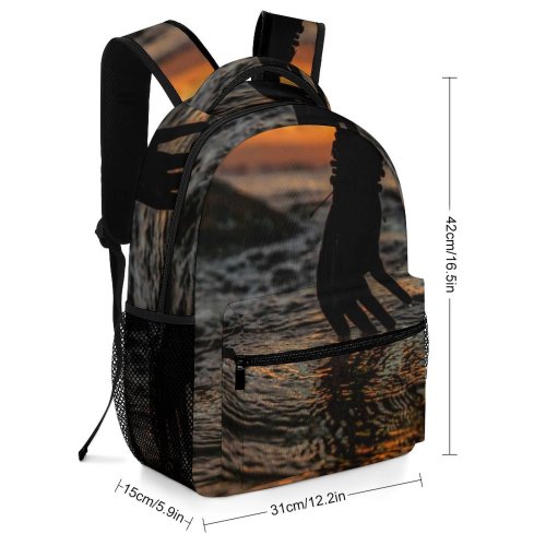 yanfind Children's Backpack Backlit Clouds Sunset Landscape Evening Travel Beach  Sunrise Outdoors Scenic Horizon Preschool Nursery Travel Bag