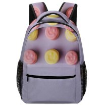 yanfind Children's Backpack Cute Tasty Candies Alternate Gummies Yummy Colorful Pastel Design Round Confection Sweets Preschool Nursery Travel Bag