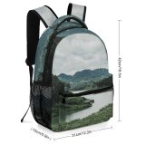 yanfind Children's Backpack Forest Clouds Grass Wood Landscape Daylight Travel Hill River Outdoors Scenic Lake Preschool Nursery Travel Bag