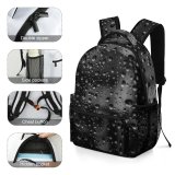 yanfind Children's Backpack Dew Dark Waterdrops Drop Moisture Macro Droplets Glass Raindrops Phone Preschool Nursery Travel Bag