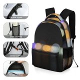 yanfind Children's Backpack  Focus Magic Dark Design Shining Illuminated Lights Luminescence Disco Abstract Round Preschool Nursery Travel Bag