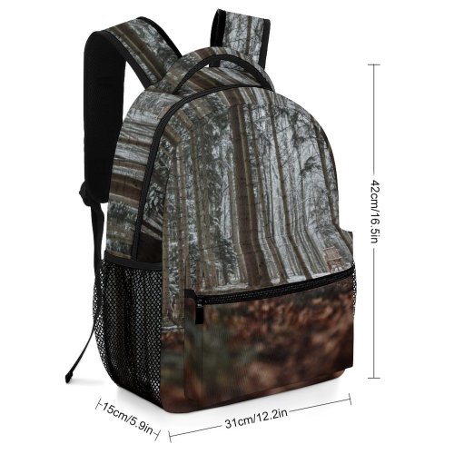 yanfind Children's Backpack Forest Plant Vegetation Ground Land Outdoors Tree Woodland  Grey Trunk Pine Preschool Nursery Travel Bag