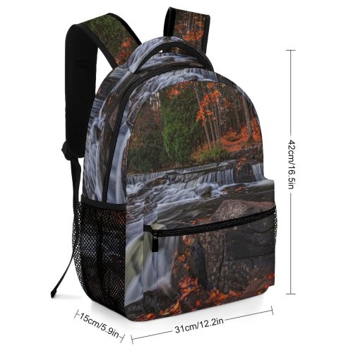 yanfind Children's Backpack Creek Outdoors  Bond Falls Waterfalls Trout United States River Waterfall Flora Preschool Nursery Travel Bag
