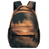 yanfind Children's Backpack Estonia Dusk Sunset Branch Sky Leaves Tree Sea Stock Preschool Nursery Travel Bag