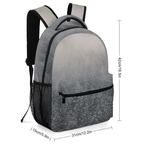 yanfind Children's Backpack Grey Snow Frost  Outdoors Valgrisenche Italy Fog Mist Forest Woodland Tree Preschool Nursery Travel Bag