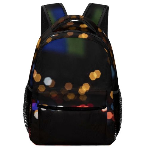 yanfind Children's Backpack  Lighting  Abstract Kyiv Night Domain Hexagon M Light Public Preschool Nursery Travel Bag