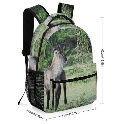 yanfind Children's Backpack Outdoors Africa Deer Forest Horn Antelope Grass Trees Safari Fur Wild Preschool Nursery Travel Bag