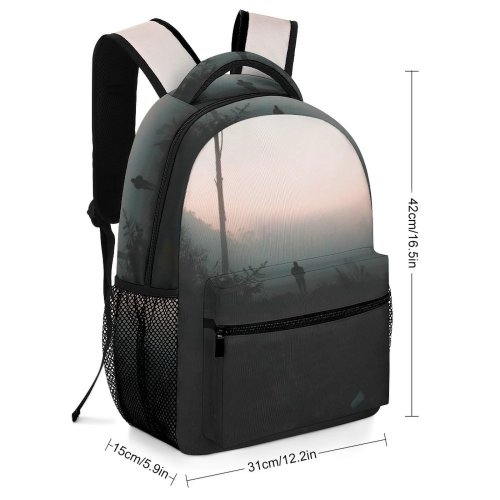 yanfind Children's Backpack Flora Dawn Tree Sky Mist Upas Plant Fog Sunset Free Dusk Preschool Nursery Travel Bag