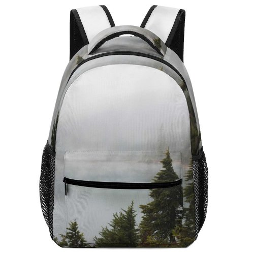 yanfind Children's Backpack Fog Tree Mist Abies Conifer Fir Flora Plant Outdoors Kwai Lake Preschool Nursery Travel Bag