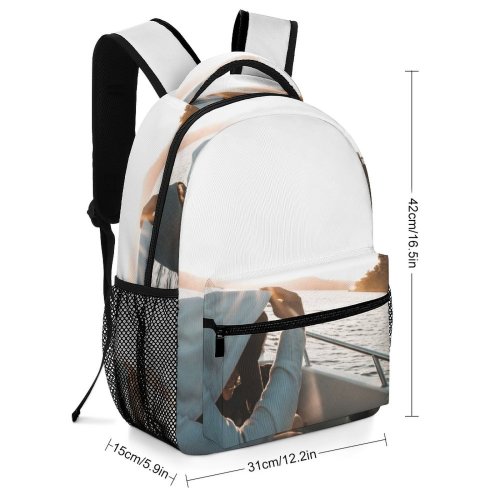 yanfind Children's Backpack Golden Together Sunset Landscape Photoshoot Wear Fashion Female Boat River Outdoors Hour Preschool Nursery Travel Bag