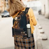 yanfind Children's Backpack Golden Dark Kitchenware Caffeine Cup Kettle Wood Table Still Vintage Pitcher Preschool Nursery Travel Bag
