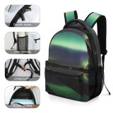 yanfind Children's Backpack Dark Lights Scenery Sunset Landscape Evening Travel Light Borealis Northern Boat Arctic Preschool Nursery Travel Bag