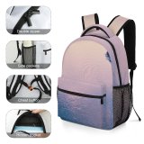 yanfind Children's Backpack Boating Sunset Travel Sport Action Boat Outdoors Scenic Reflection Dawn Sea Seascape Preschool Nursery Travel Bag