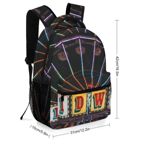 yanfind Children's Backpack Fair Festival Park Carousel Entertainment Beautiful Dark Rides Illuminated Lights Evening Preschool Nursery Travel Bag