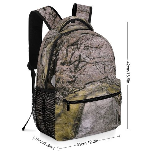 yanfind Children's Backpack Flora Sakura Tree Park River Outdoors Scenic Branch Japan Cherry Preschool Nursery Travel Bag