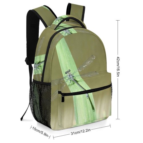 yanfind Children's Backpack Insect Garden Net Winged Insects Dragonflies Damseflies Invertebrate Leaf Macro Preschool Nursery Travel Bag