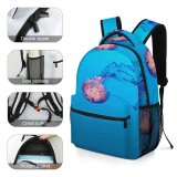 yanfind Children's Backpack Beautiful Invertebrate Header  Underwater Desktop Jellyfish Marine  Aquarium Turquoise Ocean Preschool Nursery Travel Bag