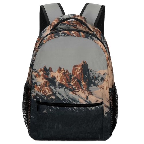 yanfind Children's Backpack Images Landscape  Snow Scenery Free Range Panoramic Pictures Outdoors Peak Preschool Nursery Travel Bag