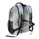 yanfind Children's Backpack Frozen Tree Winter Season Wood Light Snow Snowy Outdoor Outdoors Scenic Frost Preschool Nursery Travel Bag
