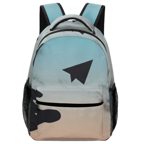 yanfind Children's Backpack Backlit Airplane Clouds Sunset Plane Evening Travel Light  Outdoors Flying Creative Preschool Nursery Travel Bag