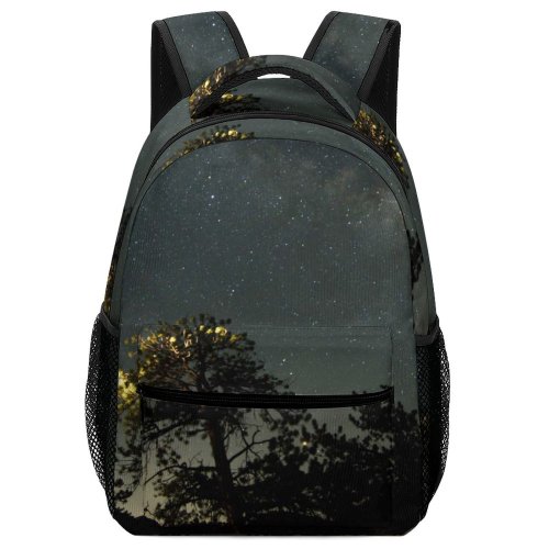 yanfind Children's Backpack Milky Galaxy Pine Plant Outer Creative Starry Way Pictures Outdoors Flora Preschool Nursery Travel Bag
