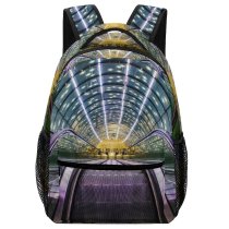yanfind Children's Backpack  City Design Lights Empty Technology Colorful Items  Building Glass Urban Preschool Nursery Travel Bag