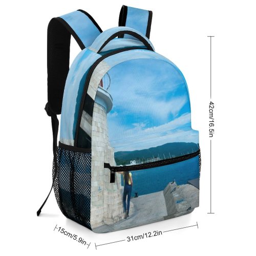 yanfind Children's Backpack Bay Tourism Beautiful Vacation Clouds Landscape Daylight Travel Island Beach  Watercrafts Preschool Nursery Travel Bag