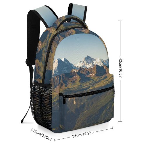 yanfind Children's Backpack Landscape Peak Wilderness Slope Pictures Sea Outdoors Stock Grey Free Range Preschool Nursery Travel Bag